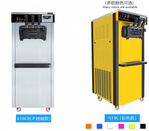 Máquina doble del helado del compresor que prerefrigera 220v 50 - 60hz 1800W