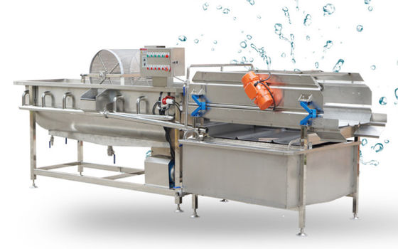 Lavadora 1500kg/h de la burbuja de la fruta 4.2KW con el dispositivo del retiro de la impureza