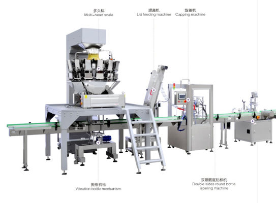 2KW Mini Weighing Filling Machine, máquina de etiquetado automática de la botella 10bpm