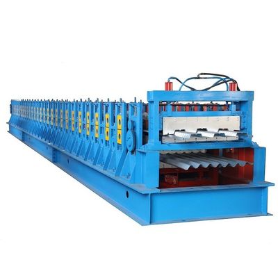 Rollo del panel de la capa doble que forma la cubierta de piso de acero de la máquina 22KW